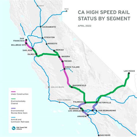 A map of the California High Speed Rail
